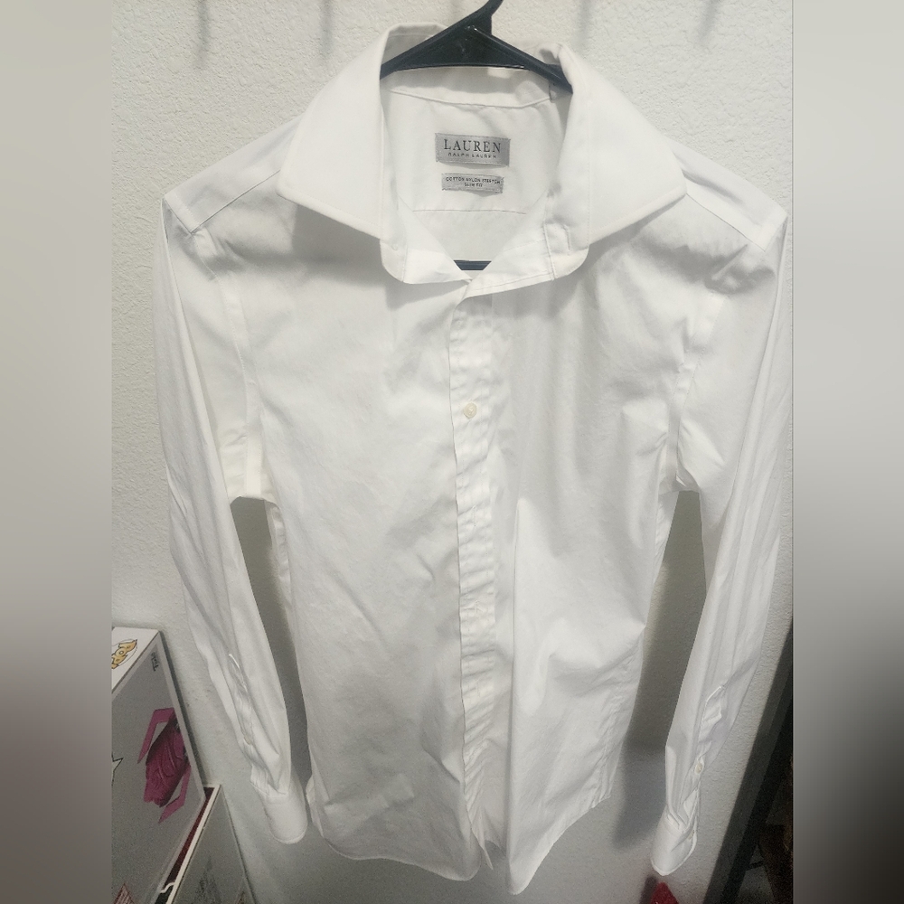 White Men's White Long Sleeve Shirt